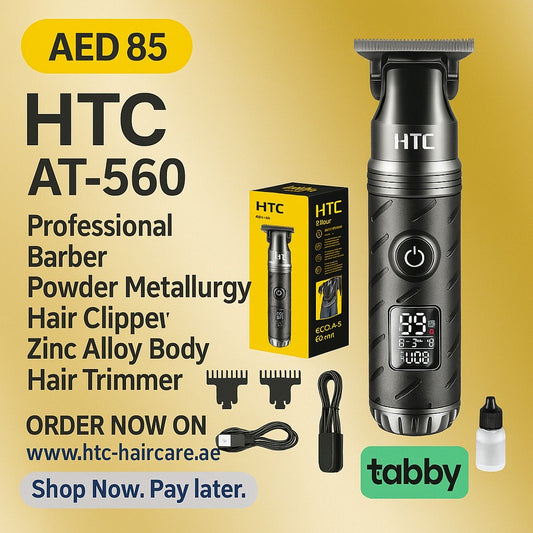 HTC AT-560 Professional Barber Powder Metallurgy Hair Clipper Zinc Alloy Body Hair Trimmer