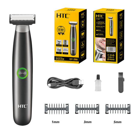 HTC Pubic Hair Trimmer for Men Electric Groin & Body Hair Shaver for Sensitive & Private Parts, Ultimate Male Hygiene Razor
