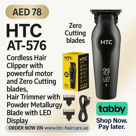 HTC AT-576 Cordless Hair Clipper with powerful motor and Zero Cutting blades